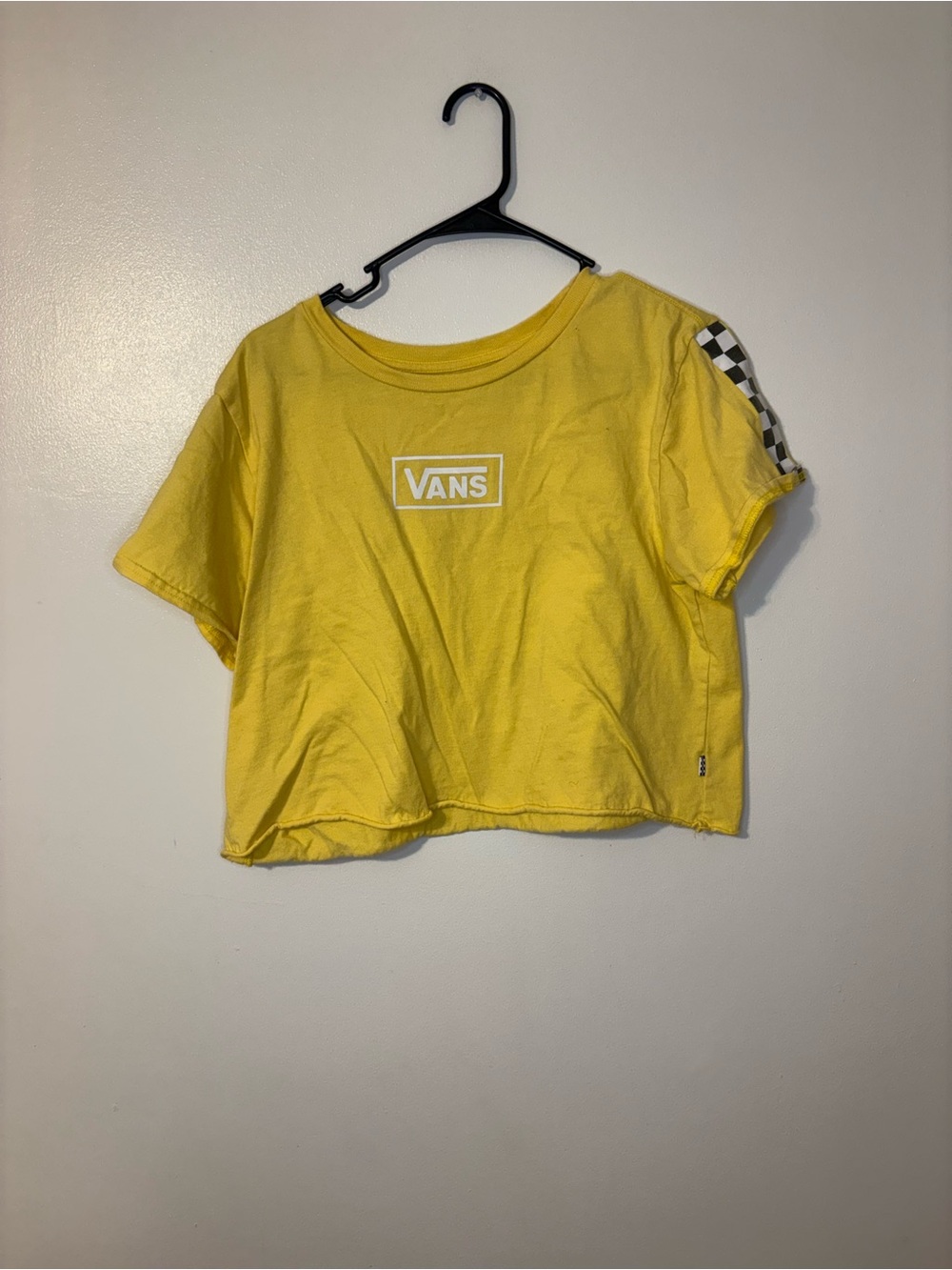 Vans Yellow Cropped Tee with Checker Accent